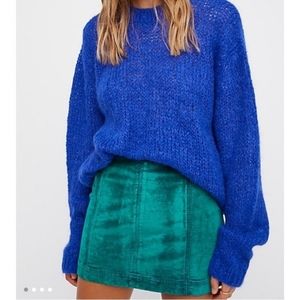 Free people teal jewel tone mini skirt size 10
